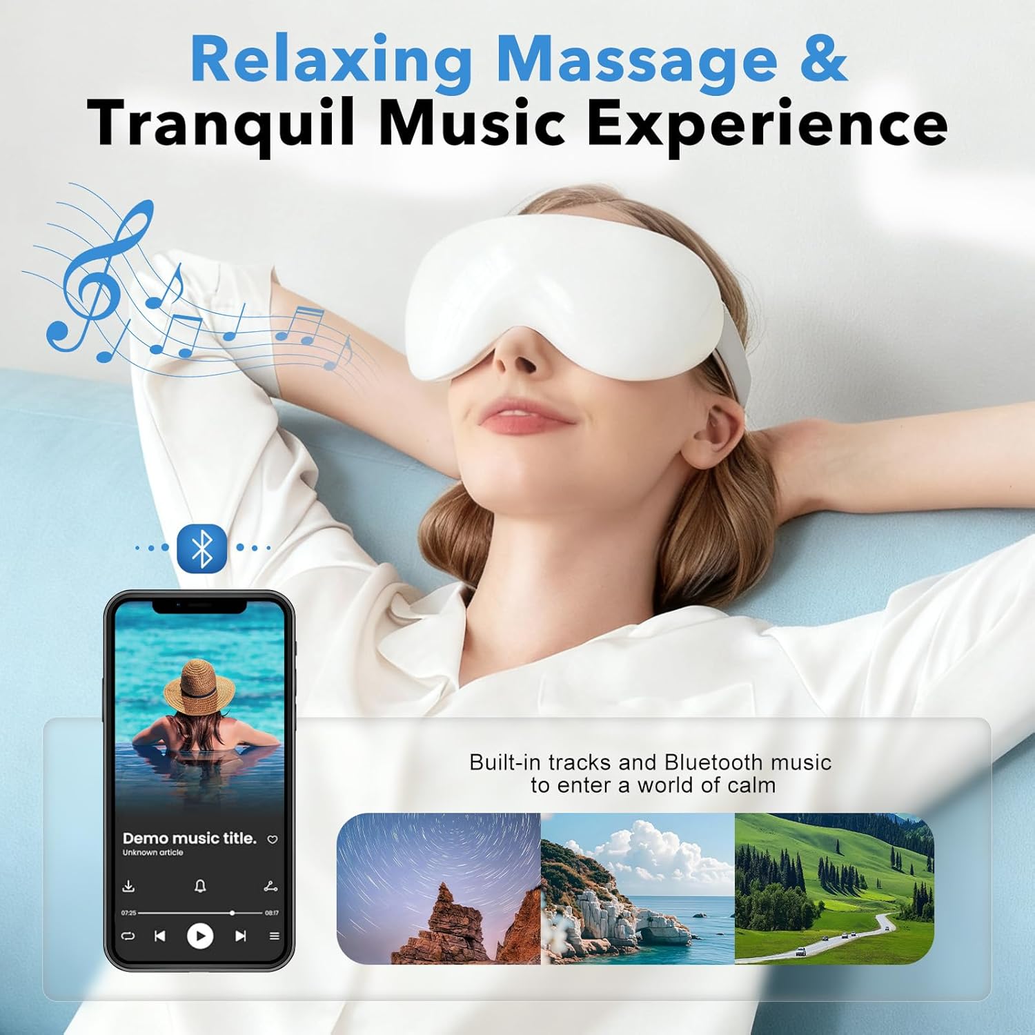 Masseur Oculaire Intelligent 12 Nœuds Compresses Chaudes et Froides Musique Intégrée - جهاز مساج العين الذكي مع خاصية التبريد والحرارة والموسيقى 19