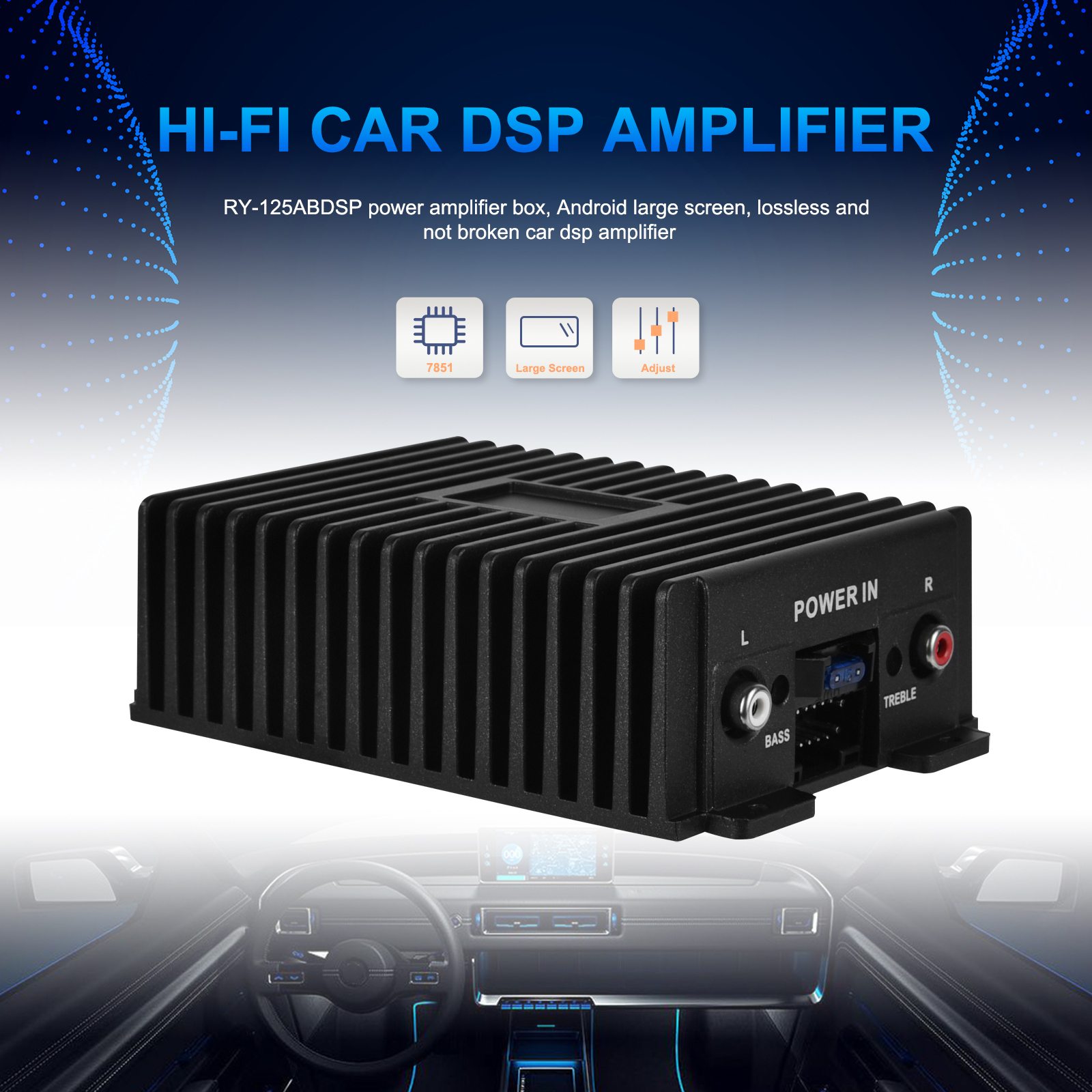 Amplificateur Audio Voiture DSP 80W×4 Égaliseur EQ Sortie 4 Canaux Son HI-FI - مكبر صوت للسيارة عالي الجودة - 2