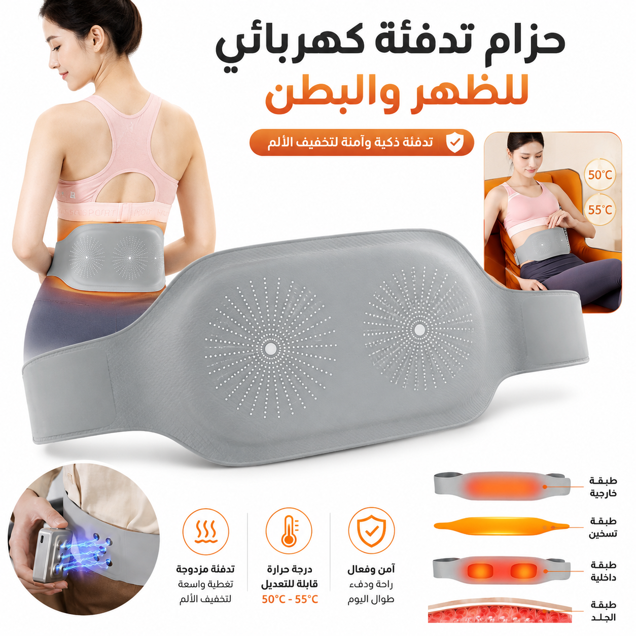 Ceinture chauffante abdominale pour soulager les douleurs menstruelles – حزام تسخين البطن لتخفيف الام الدورة V4 1