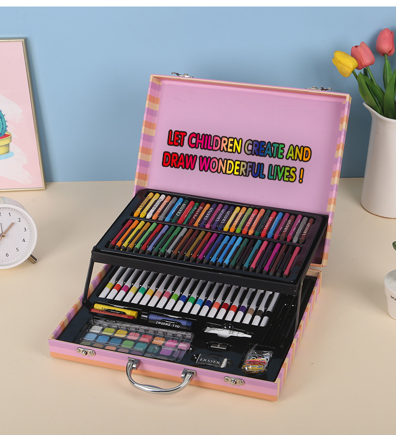 Mallette de Dessin et Peinture Pour Enfants 156 Pièces Touchdayu Kit d'Art Complet - حقيبة أدوات الرسم والتلوين الفاخرة للأطفال 156 قطعة - 3