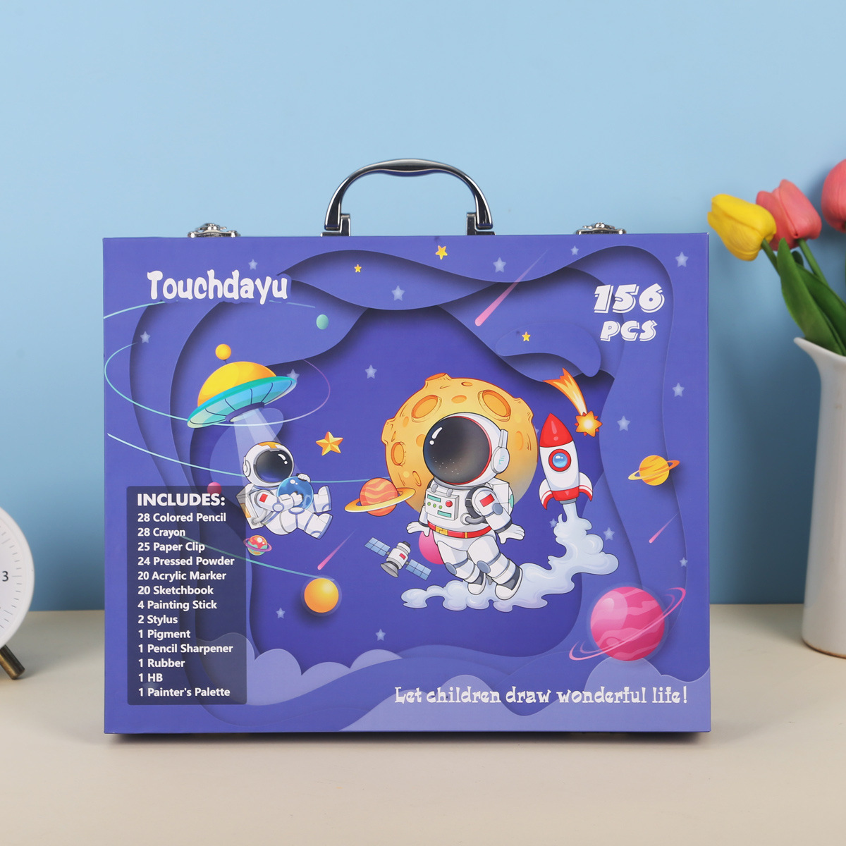 Mallette de Dessin et Peinture Pour Enfants 156 Pièces Touchdayu Kit d'Art Complet - حقيبة أدوات الرسم والتلوين الفاخرة للأطفال 156 قطعة - 7