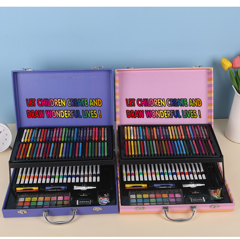 Mallette de Dessin et Peinture Pour Enfants 156 Pièces Touchdayu Kit d'Art Complet - حقيبة أدوات الرسم والتلوين الفاخرة للأطفال 156 قطعة 2