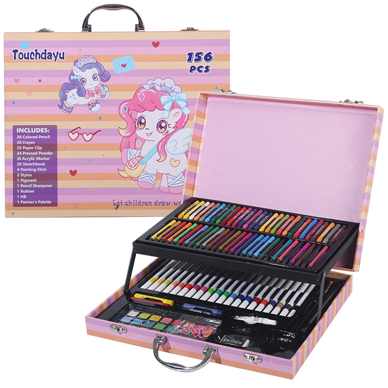 Mallette de Dessin et Peinture Pour Enfants 156 Pièces Touchdayu Kit d'Art Complet - حقيبة أدوات الرسم والتلوين الفاخرة للأطفال 156 قطعة - 10