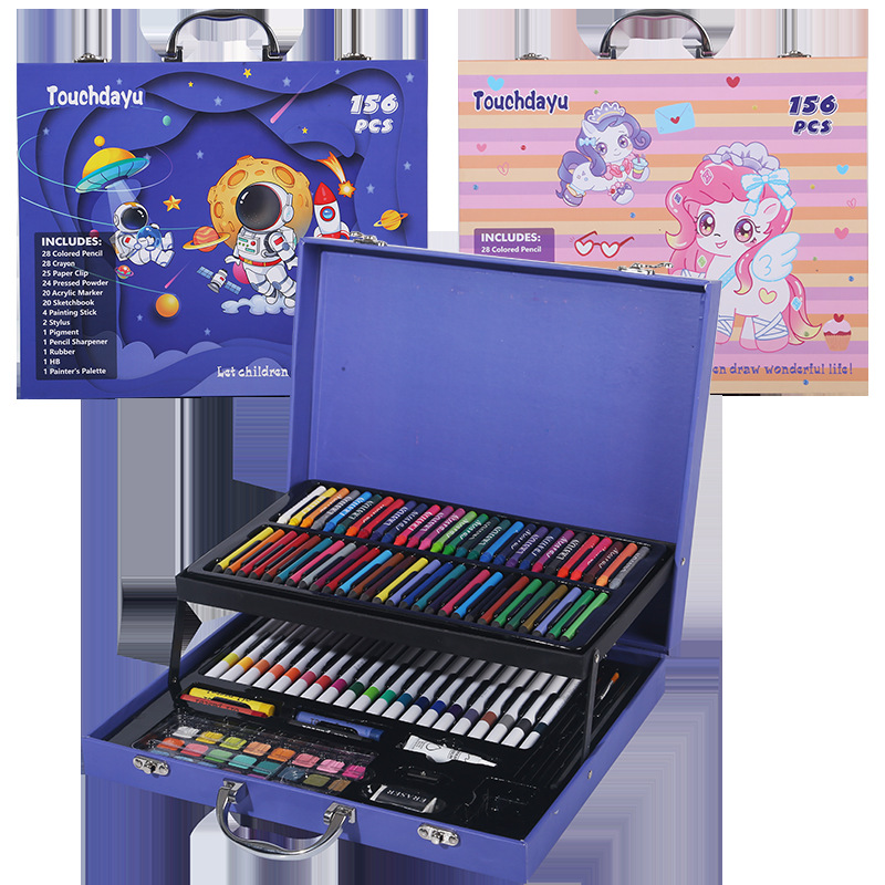 Mallette de Dessin et Peinture Pour Enfants 156 Pièces Touchdayu Kit d'Art Complet - حقيبة أدوات الرسم والتلوين الفاخرة للأطفال 156 قطعة - 12