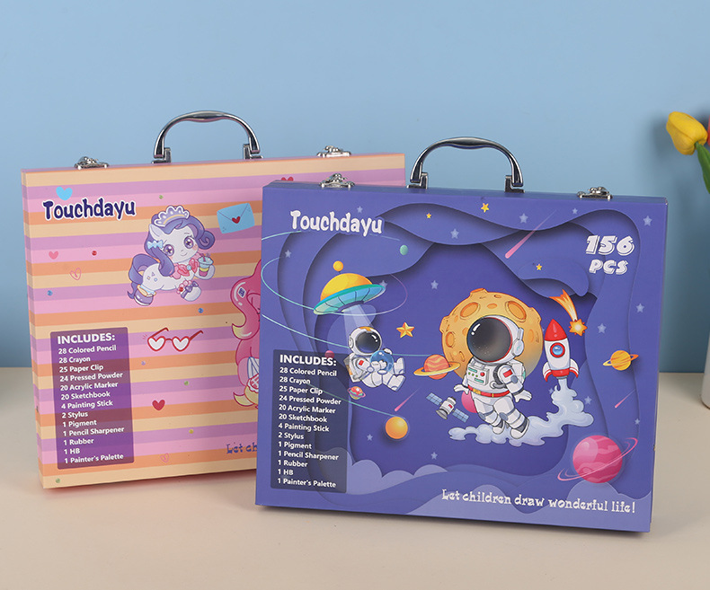 Mallette de Dessin et Peinture Pour Enfants 156 Pièces Touchdayu Kit d'Art Complet - حقيبة أدوات الرسم والتلوين الفاخرة للأطفال 156 قطعة 6