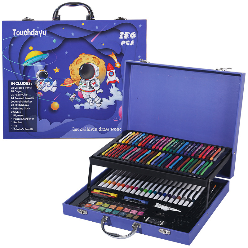 Mallette de Dessin et Peinture Pour Enfants 156 Pièces Touchdayu Kit d'Art Complet - حقيبة أدوات الرسم والتلوين الفاخرة للأطفال 156 قطعة 12