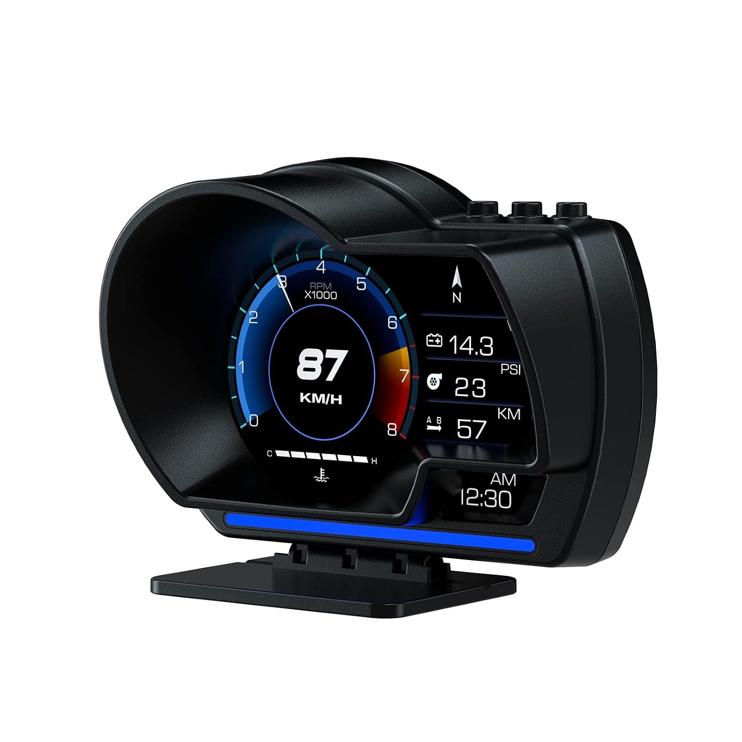 Afficheur Tête Haute HUD Intelligent Pour Voiture Système Double OBD2 + GPS 10 Alarme de Vitesse et Écran LCD - عداد السرعة الرقمي والشاشة الذكية للسيارة نظام مزدوج 3