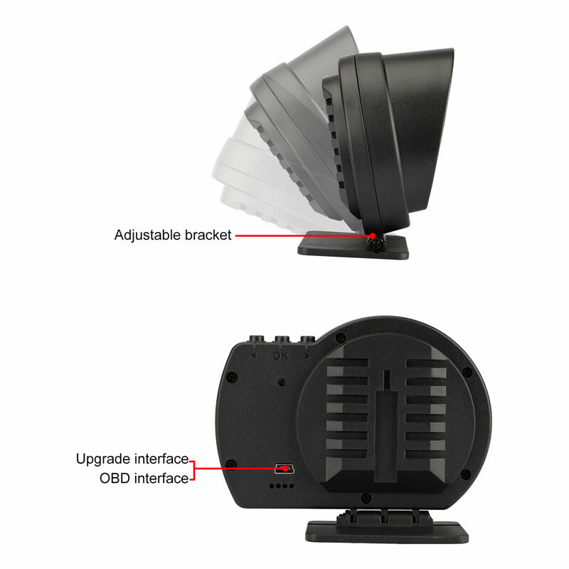 Afficheur Tête Haute HUD Intelligent Pour Voiture Système Double OBD2 + GPS 10 Alarme de Vitesse et Écran LCD - عداد السرعة الرقمي والشاشة الذكية للسيارة نظام مزدوج - 17