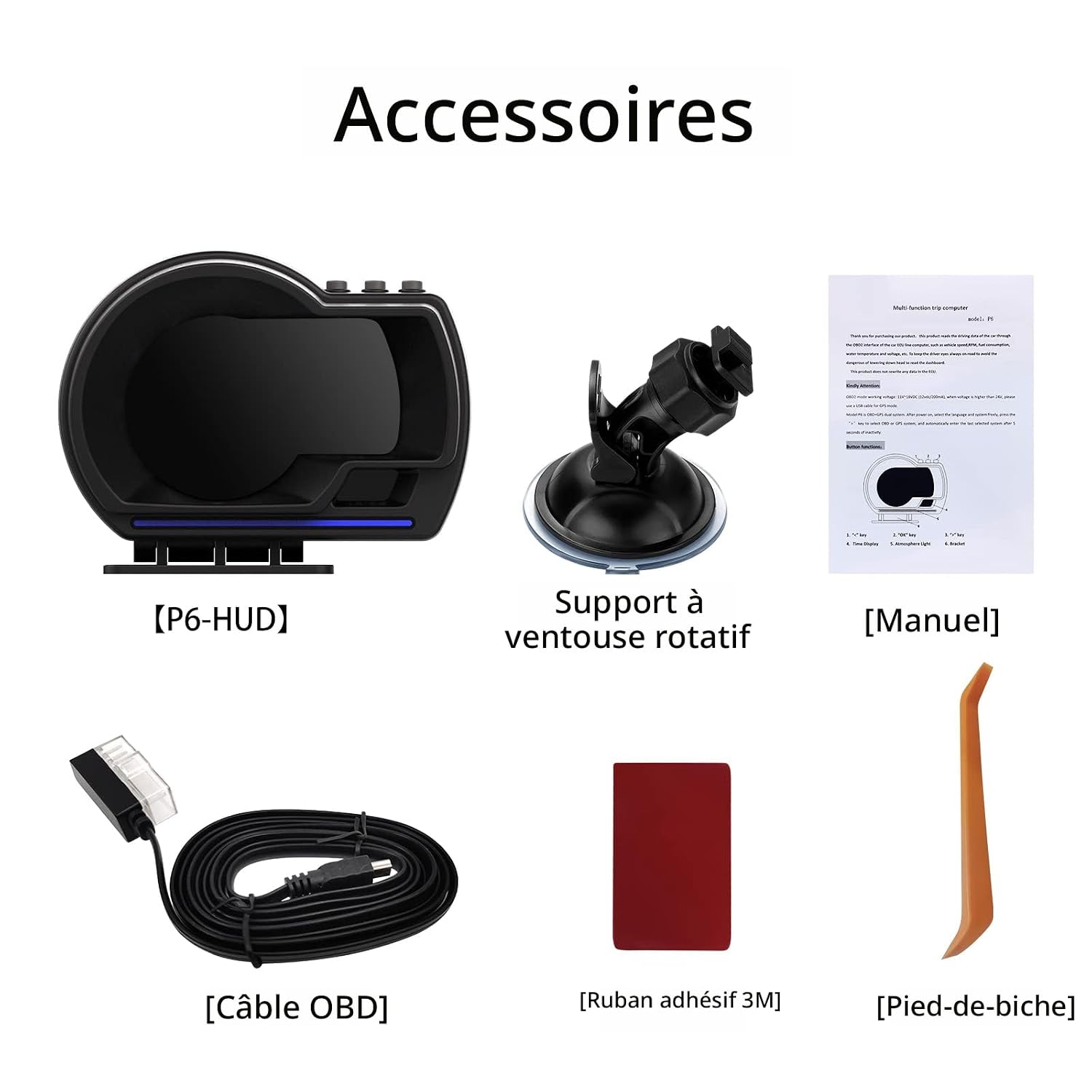 Afficheur Tête Haute HUD Intelligent Pour Voiture Système Double OBD2 + GPS 10 Alarme de Vitesse et Écran LCD - عداد السرعة الرقمي والشاشة الذكية للسيارة نظام مزدوج 13