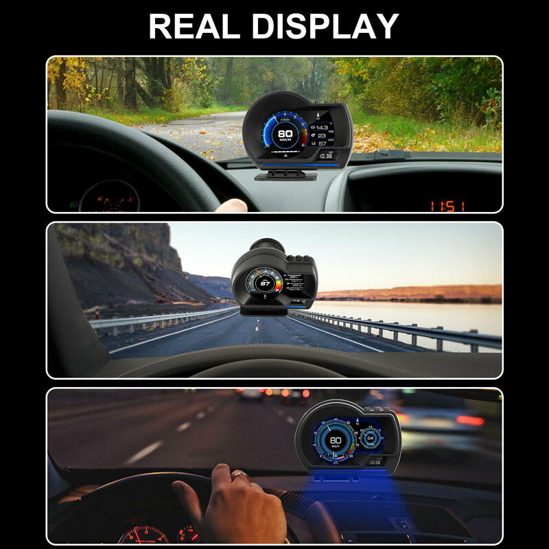 Afficheur Tête Haute HUD Intelligent Pour Voiture Système Double OBD2 + GPS 10 Alarme de Vitesse et Écran LCD - عداد السرعة الرقمي والشاشة الذكية للسيارة نظام مزدوج - 16