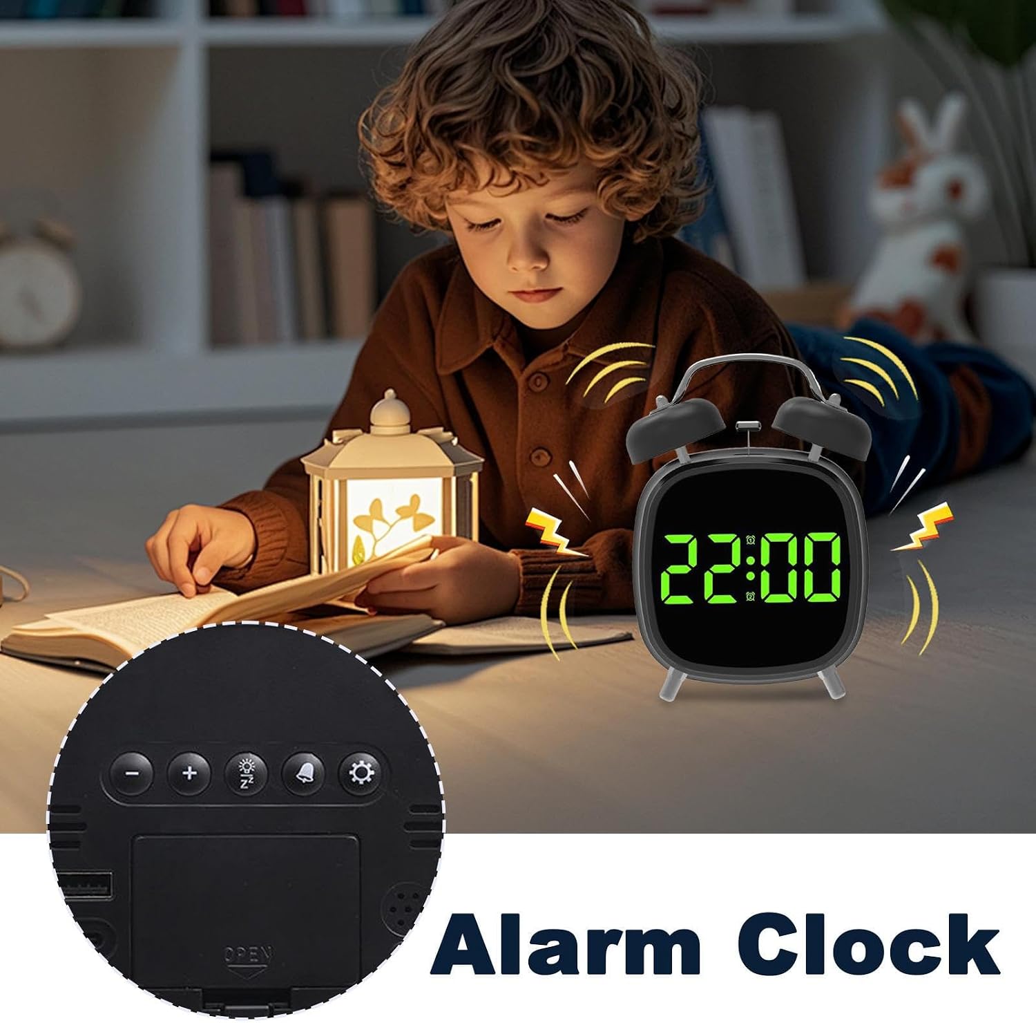 Réveil Numérique Intelligent LED Minuterie Luminescence Réglable et Port USB GHB032 - منبه رقمي ذكي مع مؤقت وإضاءة وتحكم بالصوت - 6