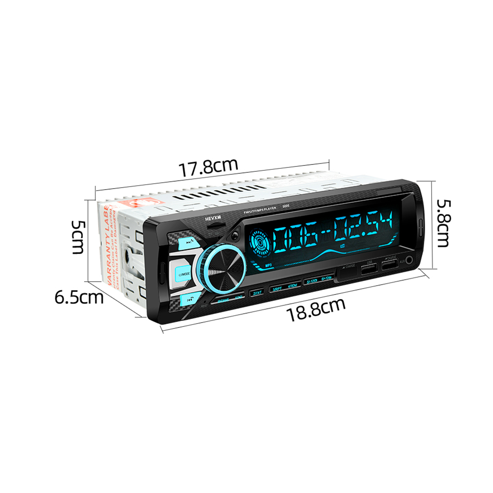 Autoradio Bluetooth 1DIN 7 Couleurs LED et Charge Rapide 2.1A Pioneer 9900 - راديو سيارة بلوتوث 10