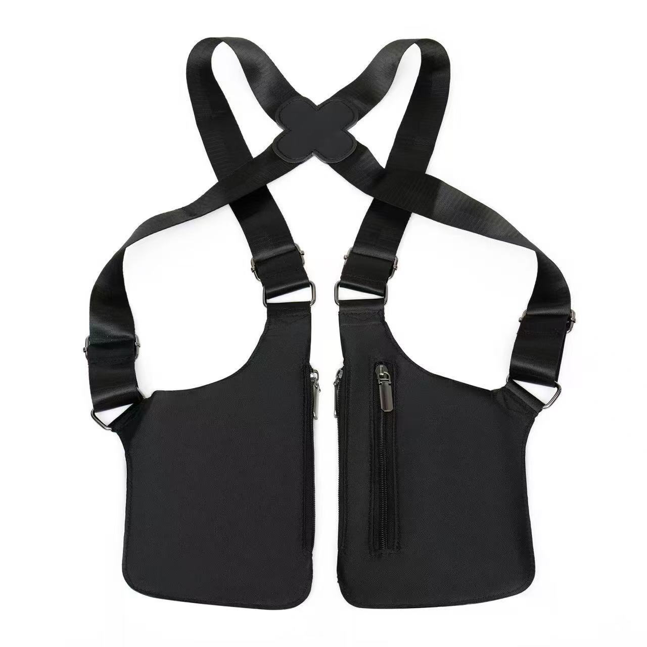 Sacoche Holster Homme Antivol en Cuir PU Double Bandoulière Réglable - حقيبة كتف مضادة للسرقة ومقاومة للماء للرجال - 6
