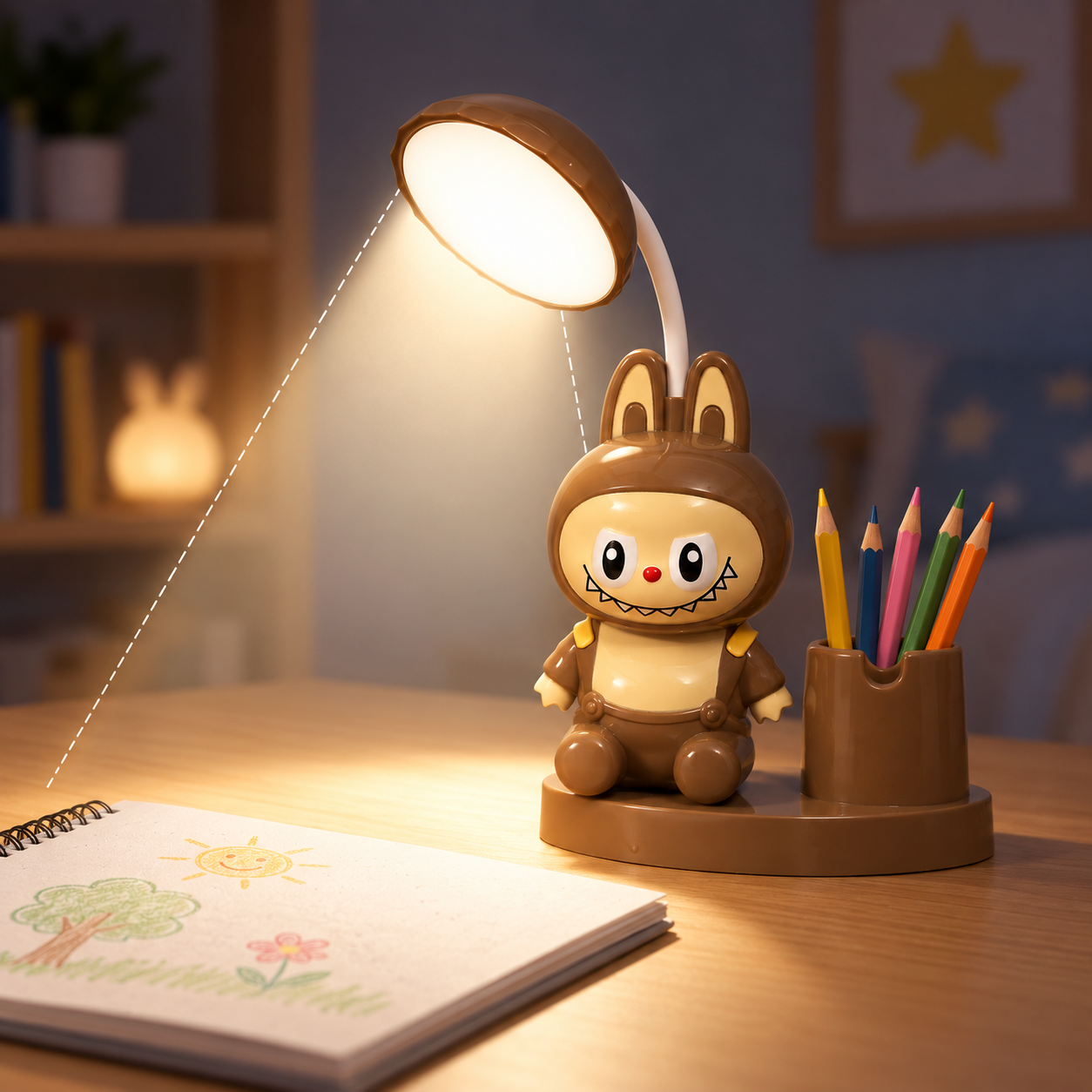 Lampe de Bureau LED Pour Enfants avec Porte-Crayon - Rechargeable USB Flexible 360° - مصباح مكتب ليد كرتوني للأطفال مع حامل أقلام قابل للشحن 3