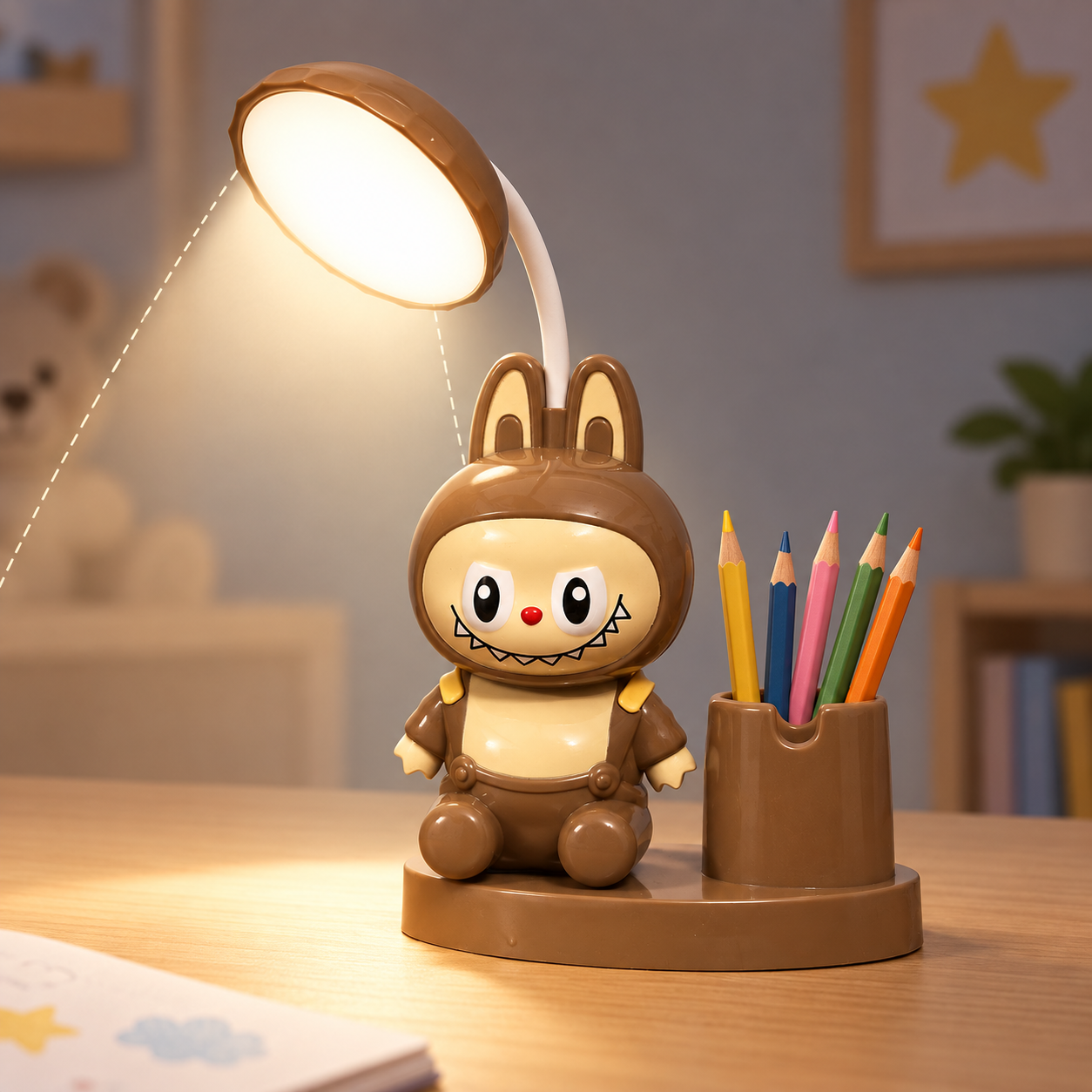 Lampe de Bureau LED Pour Enfants avec Porte-Crayon - Rechargeable USB Flexible 360° - مصباح مكتب ليد كرتوني للأطفال مع حامل أقلام قابل للشحن 1