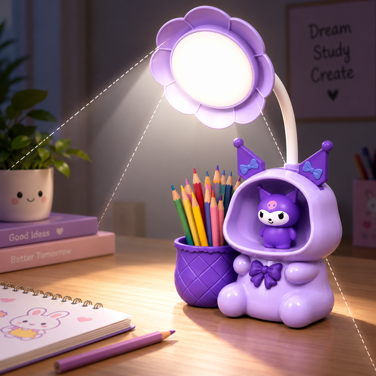 Lampe de Bureau LED Enfants Cute Fun avec Taille-Crayon et Porte-Stylo - مصباح مكتب كيوت للأطفال مع حامل أقلام ومبراة 1