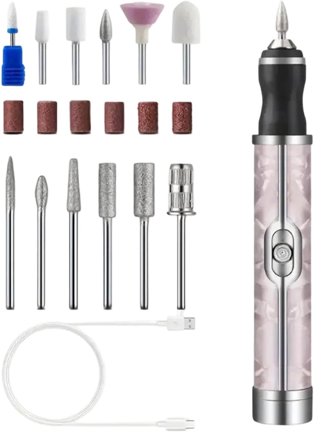 Ponceuse à Ongles Électrique Sans Fil Rechargeable Pour Manucure et Pédicure 4 Vitesses, 12 Embouts - مبرد ومقلم الأظافر الكهربائي اللاسلكي القابل للشحن 5