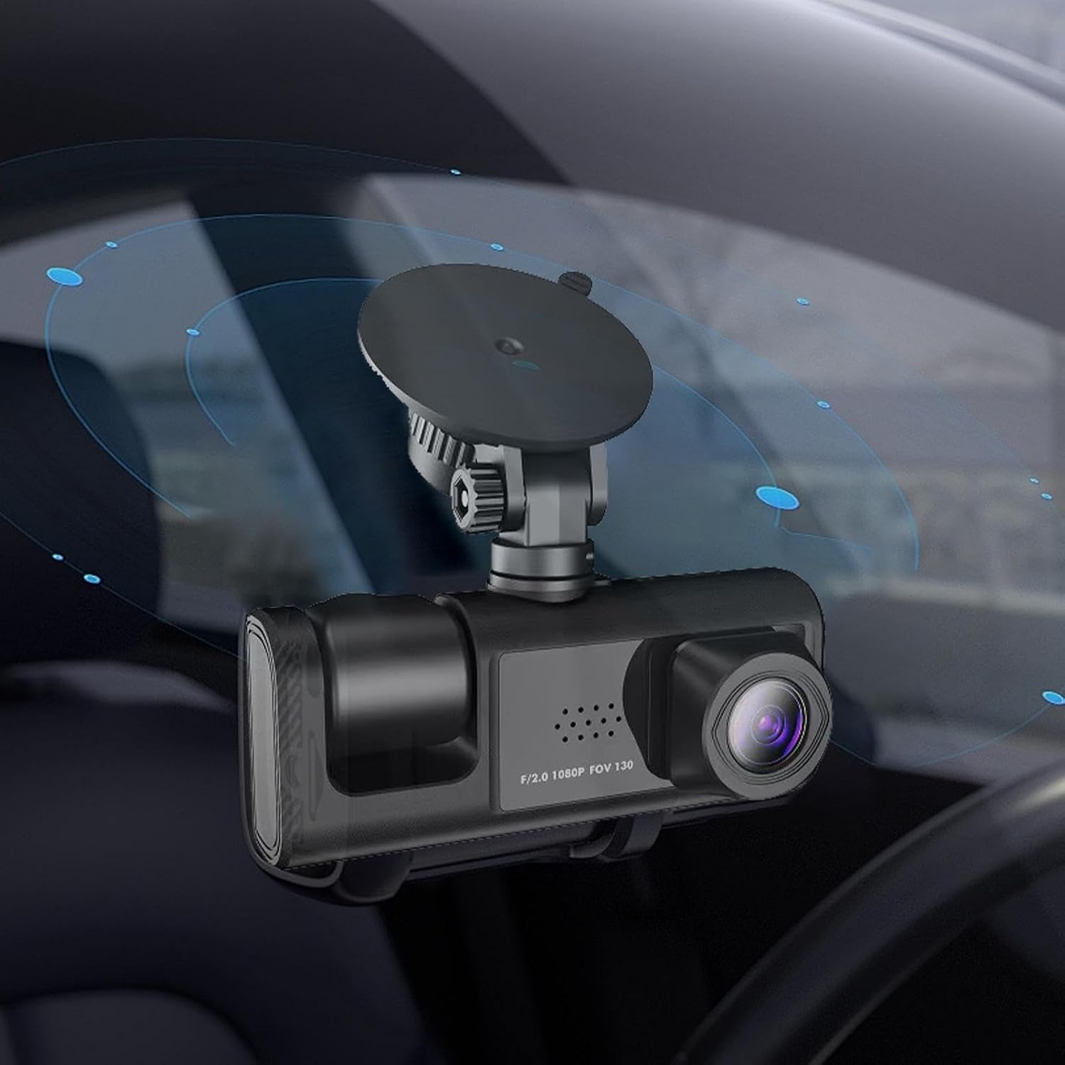 Black Box Caméra d'Aide au Stationnement et Dashcam Voiture 3 Canaux 1080P Full HD - كاميرا قيادة السيارات الثلاثية مع شاشة وزاوية عريضة 170 درجة - 3