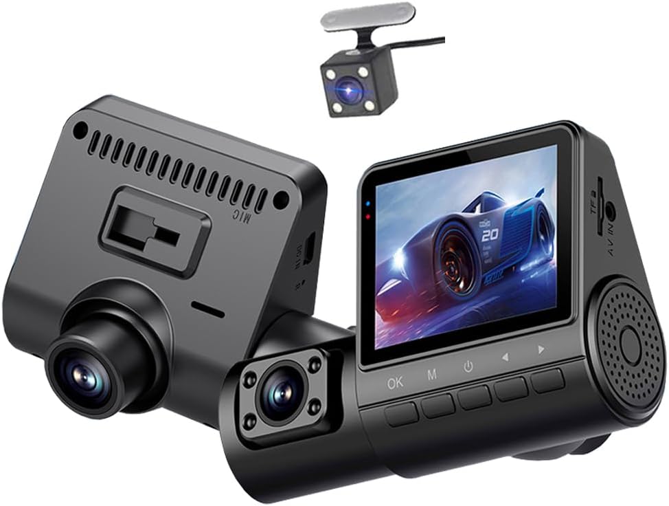 Car DVR Caméra Dashcam Voiture 3 Canaux 1080P Full HD Vision Nocturne Infrarouge - كاميرا قيادة السيارات الثلاثية مع رؤية ليلية بالأشعة تحت الحمراء 4