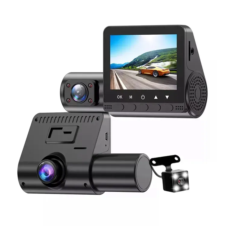 Car DVR Caméra Dashcam Voiture 3 Canaux 1080P Full HD Vision Nocturne Infrarouge - كاميرا قيادة السيارات الثلاثية مع رؤية ليلية بالأشعة تحت الحمراء - 15