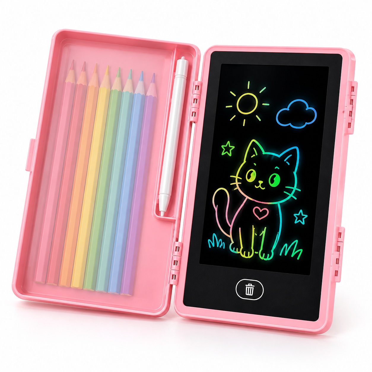 Trousse Scolaire 2 en 1 avec Tablette d'Écriture LCD pour Enfants - مقلمة مدرسية 2 في 1 مع لوح رسم للأطفال - 2