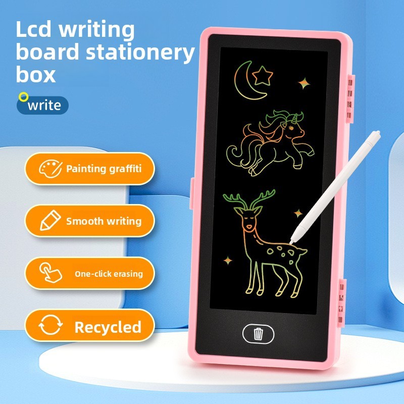 Trousse Scolaire 2 en 1 avec Tablette d'Écriture LCD pour Enfants - مقلمة مدرسية 2 في 1 مع لوح رسم للأطفال - 13