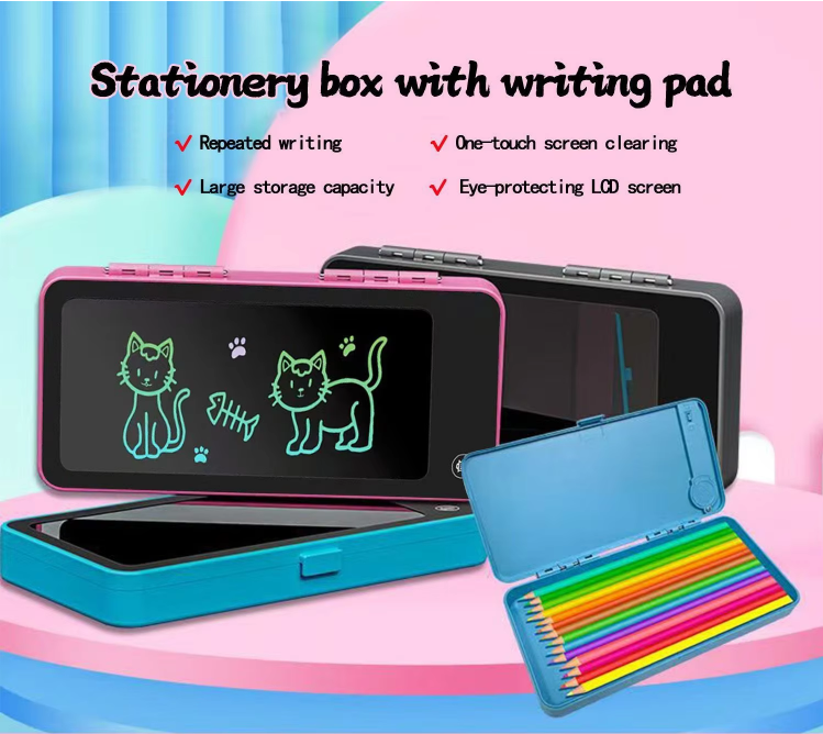 Trousse Scolaire 2 en 1 avec Tablette d'Écriture LCD pour Enfants - مقلمة مدرسية 2 في 1 مع لوح رسم للأطفال 12