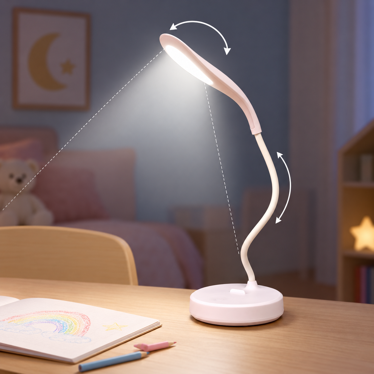 Lampe de Bureau LED Flexible 3 Niveaux de Luminosité pour Enfants - مصباح مكتب مرن بـ 3 مستويات إضاءة وحماية للعين للأطفال - 4