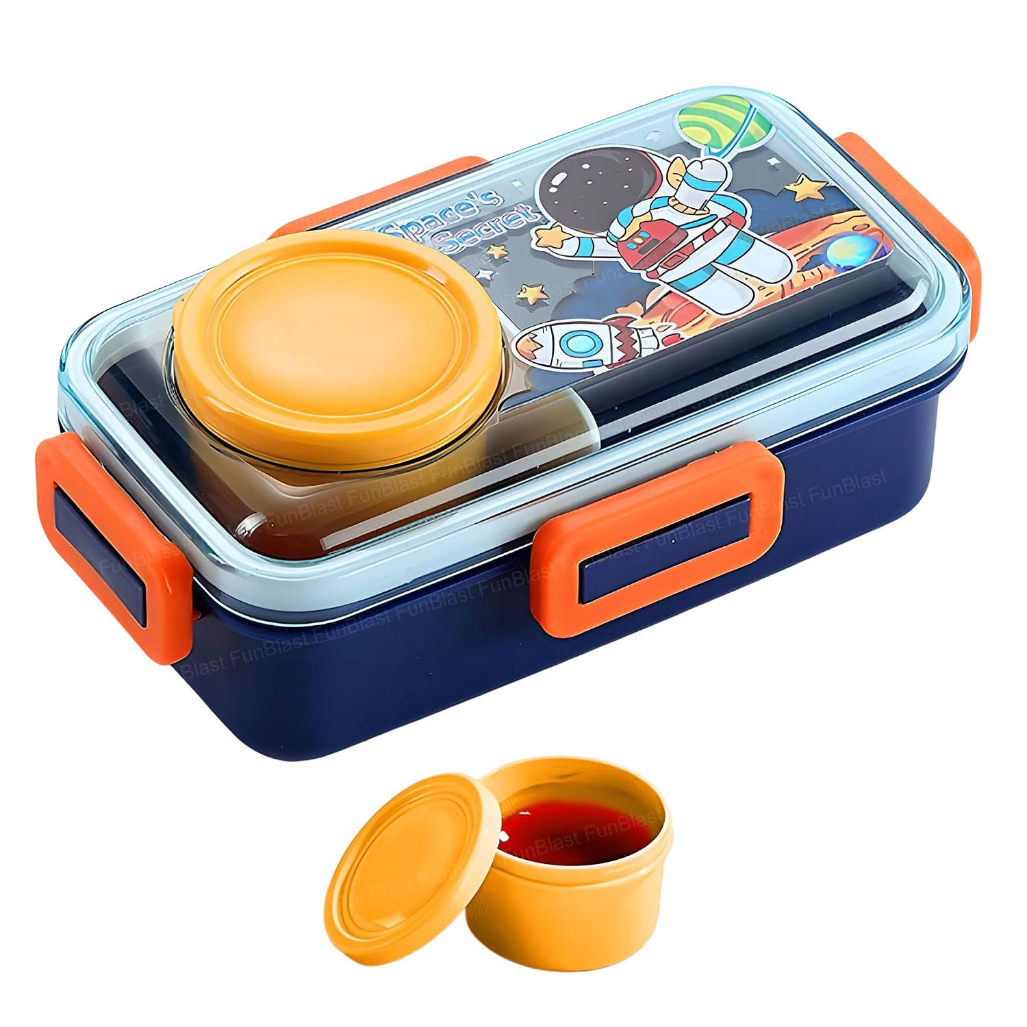 Boîte à Lunch pour Enfants Sans BPA, Étanche Compacte avec Bol Intégré - علبة حفظ وجبات غداء للأطفال مع وعاء مدمج