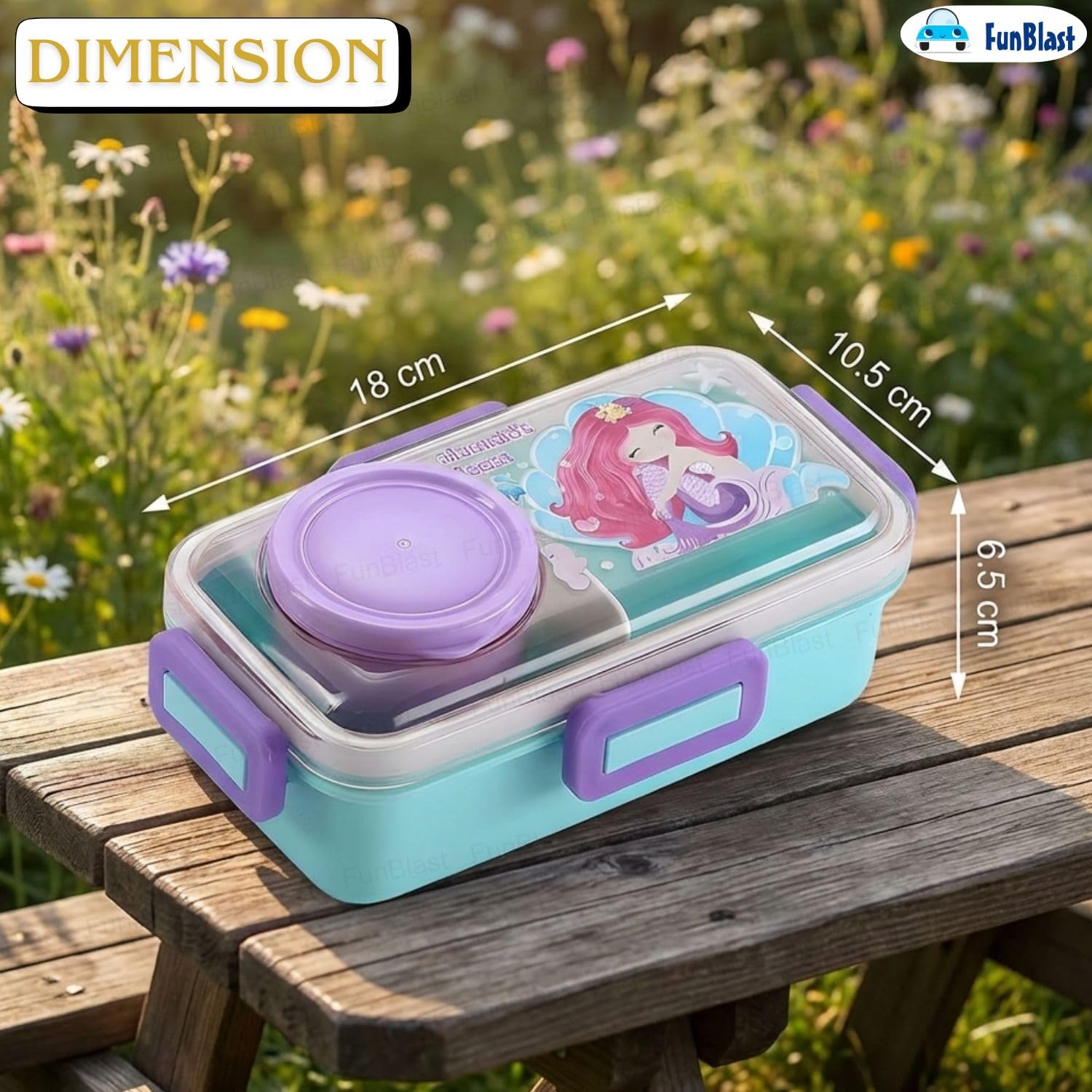 Boîte à Lunch pour Enfants Sans BPA, Étanche Compacte avec Bol Intégré - علبة حفظ وجبات غداء للأطفال مع وعاء مدمج - 3