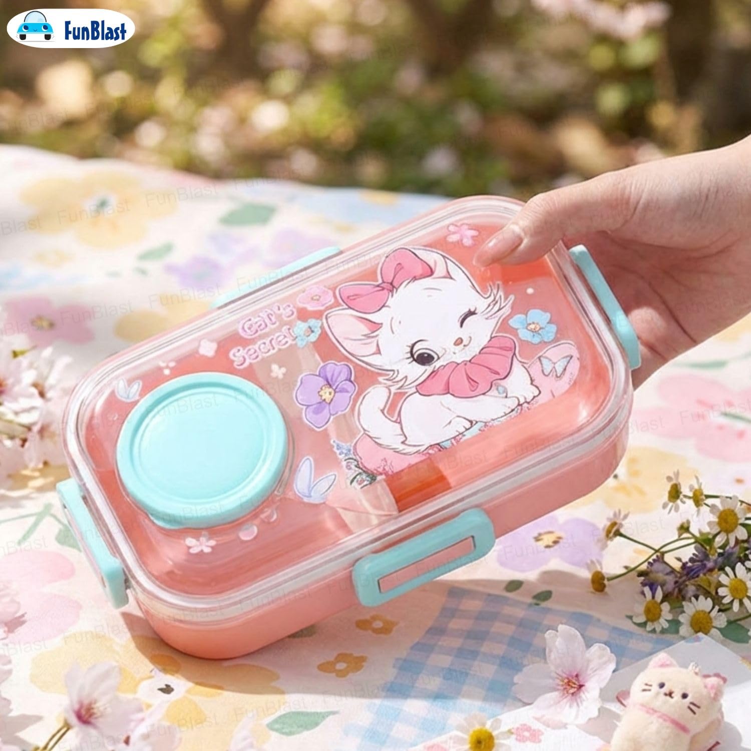 Boîte à Lunch pour Enfants Sans BPA, Étanche Compacte avec Bol Intégré - علبة حفظ وجبات غداء للأطفال مع وعاء مدمج - 8