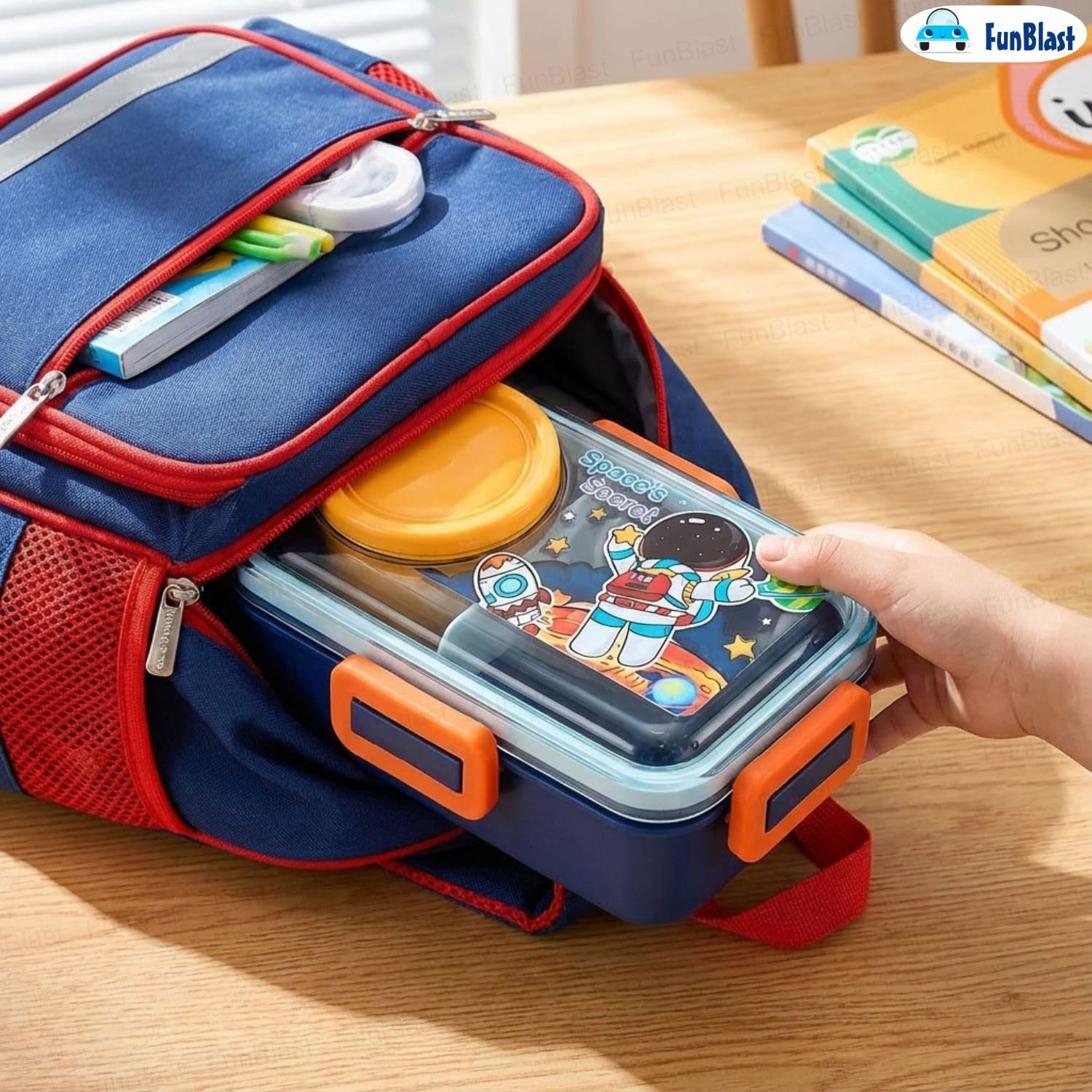 Boîte à Lunch pour Enfants Sans BPA, Étanche Compacte avec Bol Intégré - علبة حفظ وجبات غداء للأطفال مع وعاء مدمج 11