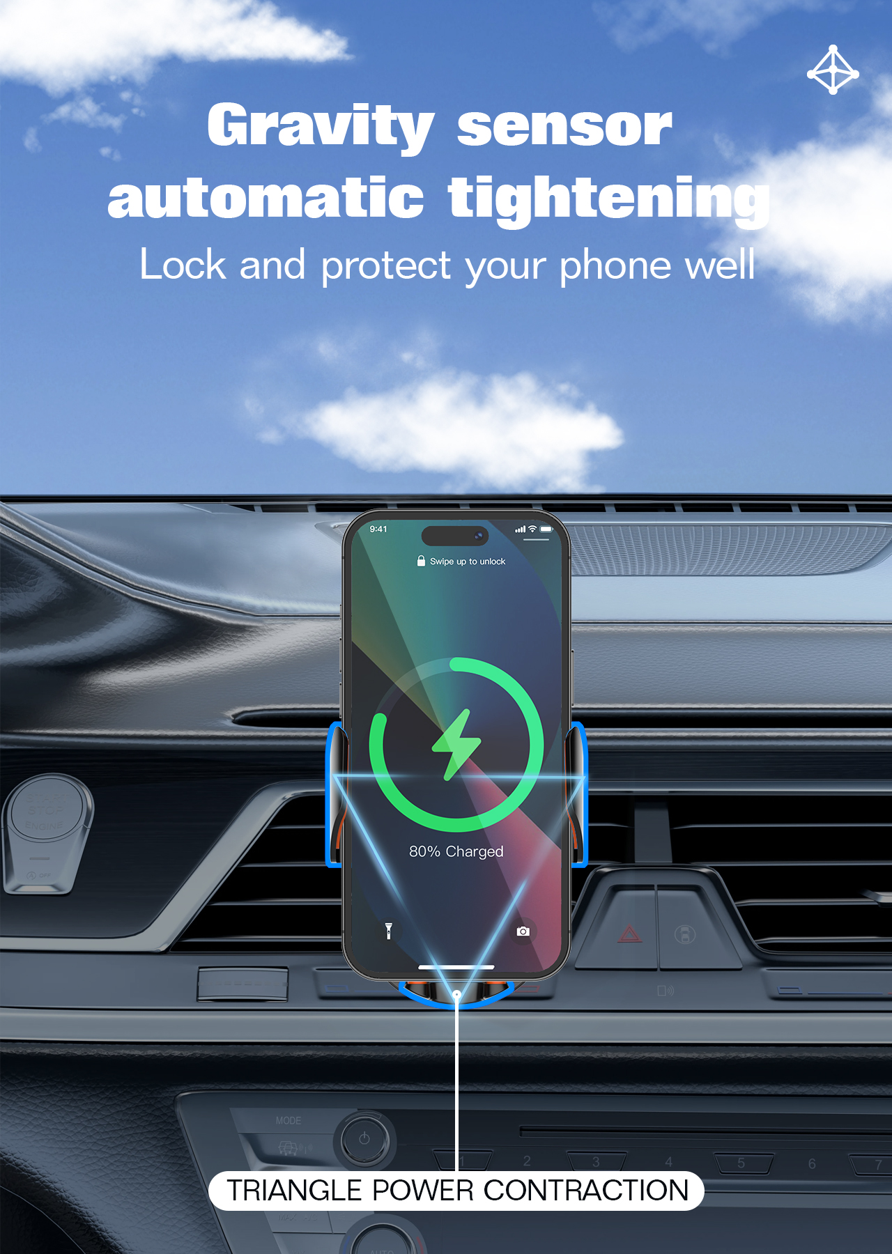 Support Téléphone Voiture avec Chargeur Sans Fil 15W Capteur Infrarouge LDNIO MA30 - حامل هاتف للسيارة وشاحن لاسلكي ذكي 13