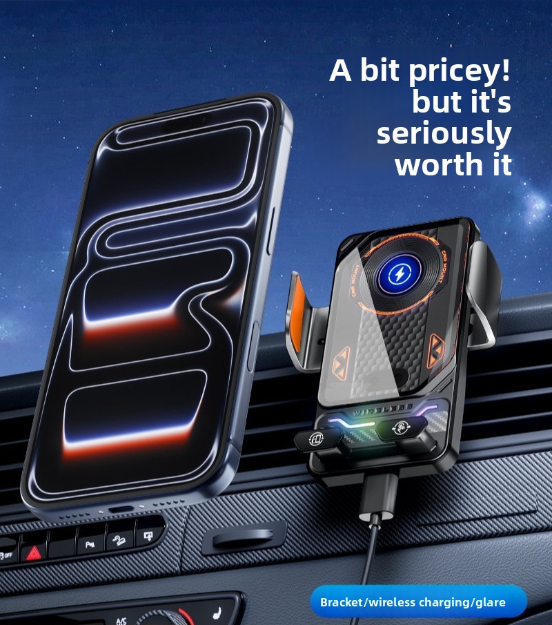 Support Téléphone Voiture avec Chargeur Sans Fil 15W Modèle F6 Induction Intelligente - حامل هاتف للسيارة مع شاحن لاسلكي سريع 15 واط 9
