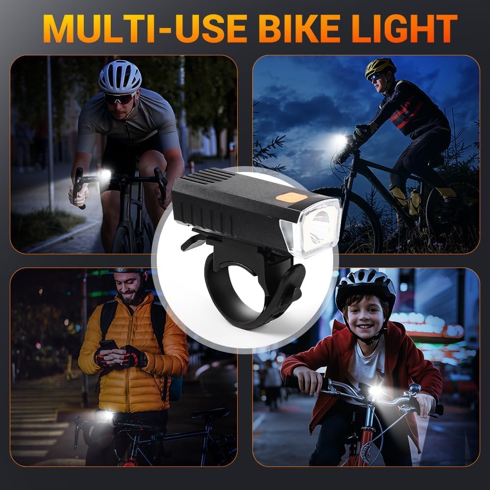 Kit d'Éclairage LED Avant et Arrière Rechargeable par USB pour Vélo HY035 - طقم إضاءة ليد ساطع للدراجات الأمامية والخلفية قابلة لإعادة الشحن - 3