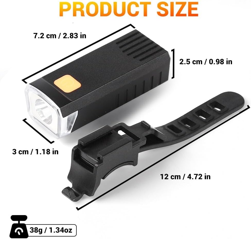 Kit d'Éclairage LED Avant et Arrière Rechargeable par USB pour Vélo HY035 - طقم إضاءة ليد ساطع للدراجات الأمامية والخلفية قابلة لإعادة الشحن - 1