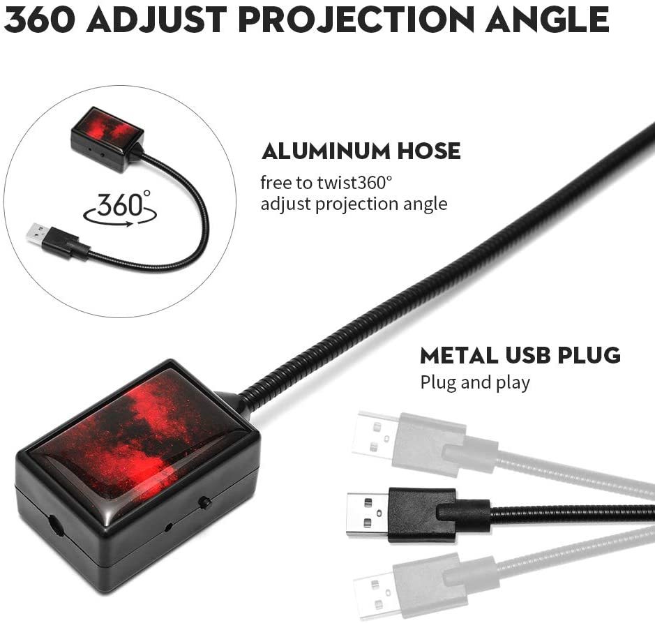 Projecteur LED d'Ambiance Étoilée pour Toit de Voiture Red Stars C206 - جهاز عرض النجوم في سقف السيارة - 9