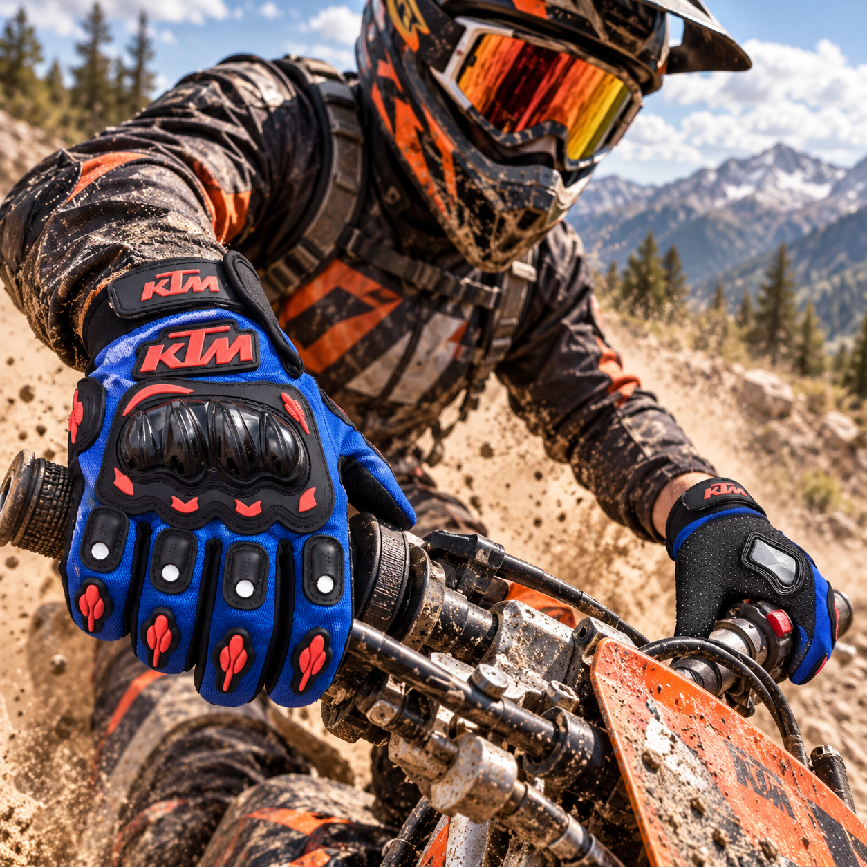 Gants de Moto KTM Protection Articulations et Grip Antidérapant - قفازات دراجات نارية مع حماية للمفاصل وتصميم مضاد للانزلاق - 7