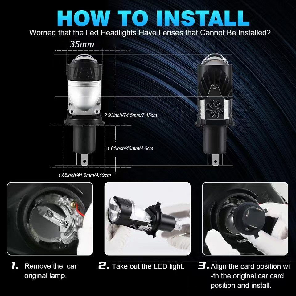 Ampoules de Phare LED H4 à Double Projecteur 20000LM 100W G19 H4 - مصباع دراجات نارية عالي السطوع 14