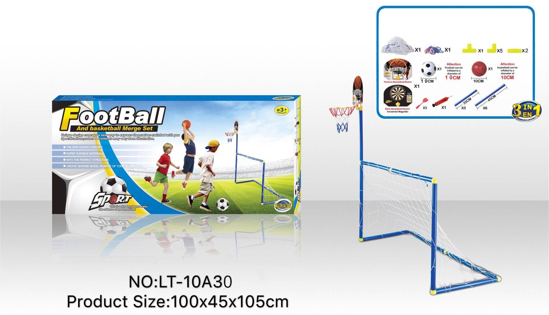 Kit de Jeux 3 en 1 Football, Basketball et Fléchettes - مجموعة ألعاب رياضية 3 في 1 (كرة قدم، سلة، ورمي السهام) 6