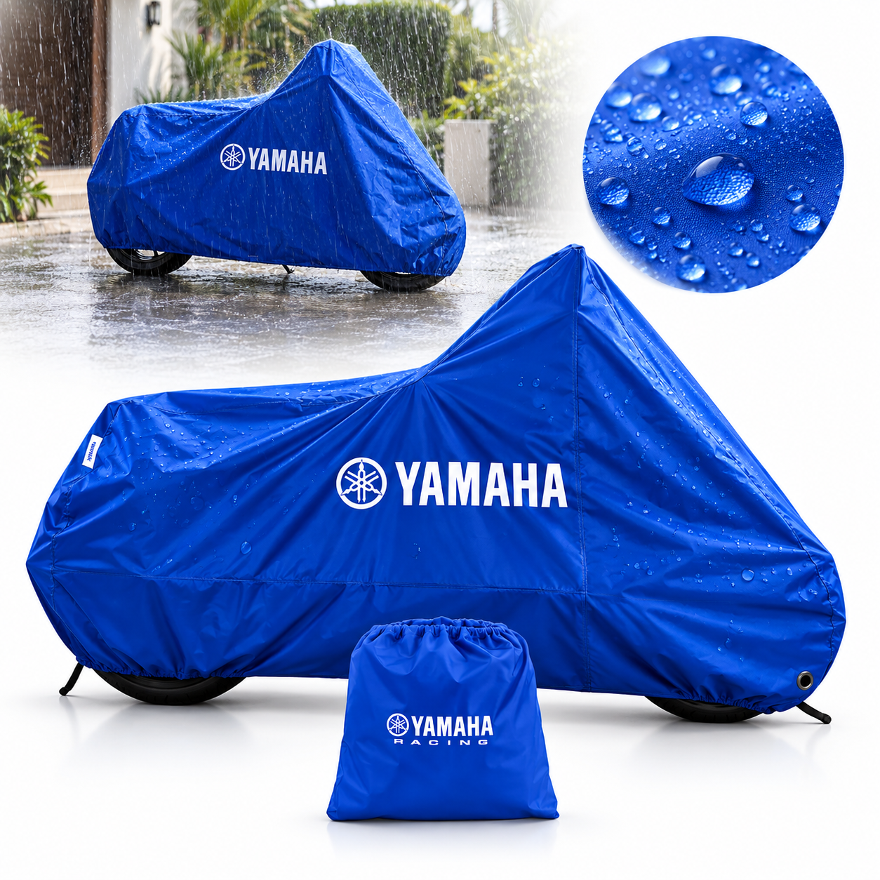 Bâche de Protection pour Moto Imperméable – Anti-UV, Anti-Poussière et Coupe-Vent - غطاء حماية للدراجة النارية مقاوم للماء – حماية من الأشعة فوق البنفسجية والغبار والرياح