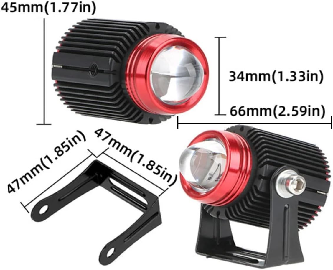 Lot de 2 Projecteurs LED de Moto 36W Double Couleur TD35 - طقم كشافات ضباب ليد مزدوجة اللون للدراجات النارية 12