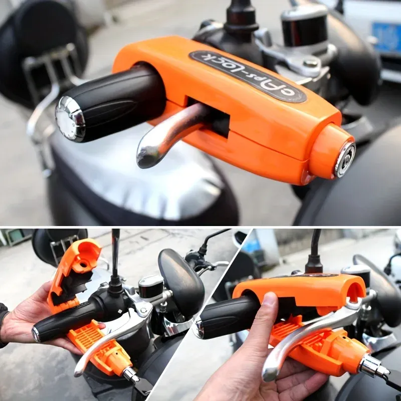 Verrou de Sécurité Antivol pour Guidon et Poignée de Moto et Scooter - قفل حماية مضاد للسرقة لمقود وخانق الدراجات النارية والسكوتر 8