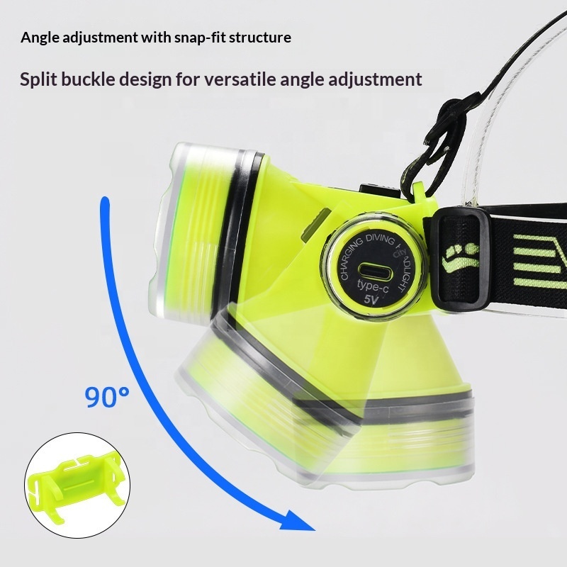 Lampe Frontale de Plongée LED Étanche 15m Distance 350m - مصباح رأس مقاوم للماء للغوص حتى عمق 15 متر - 6