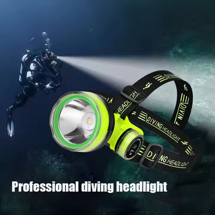 Lampe Frontale de Plongée LED Étanche 15m Distance 350m - مصباح رأس مقاوم للماء للغوص حتى عمق 15 متر - 10