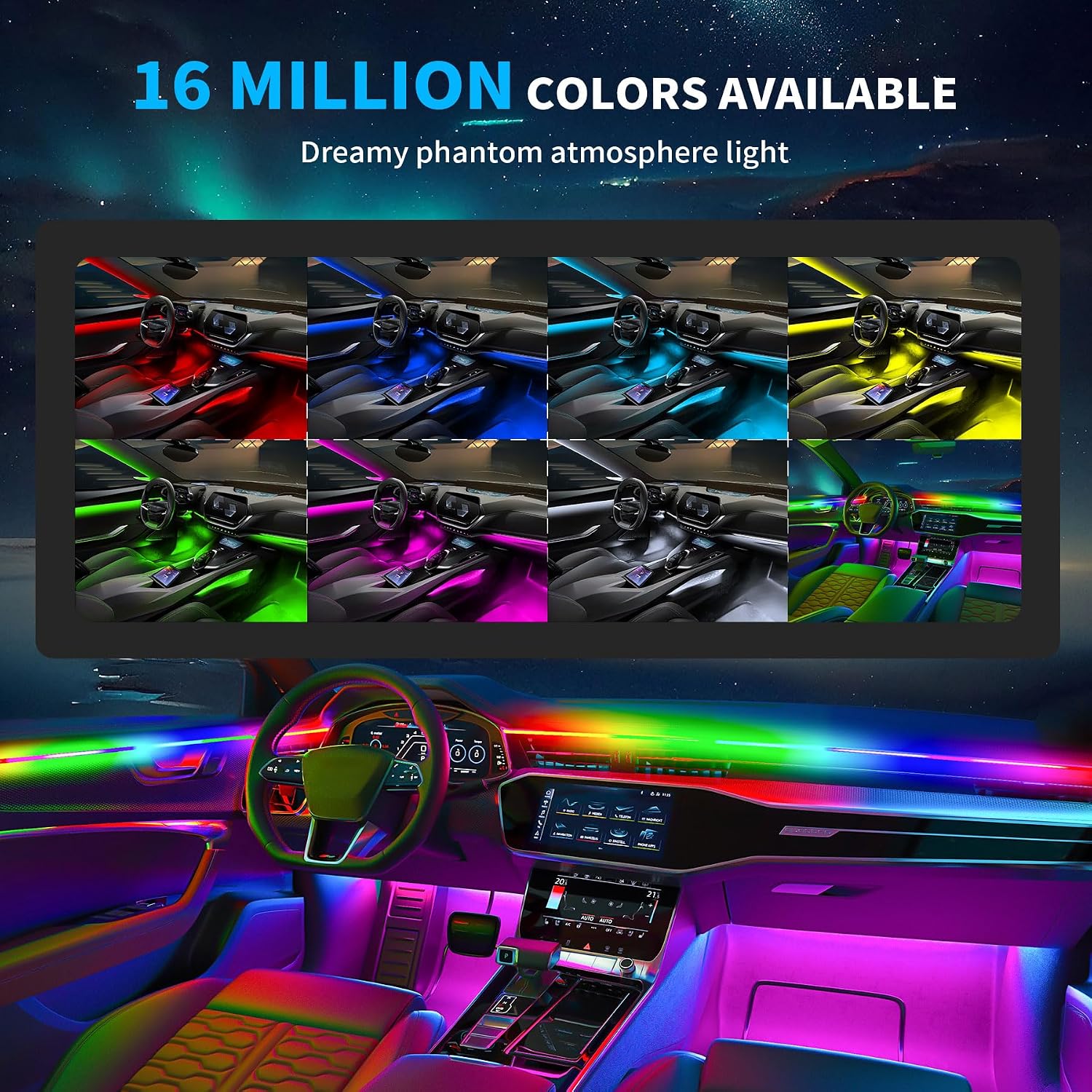 More Colorfull Éclairage d'Ambiance LED Intérieur Voiture RGB et Fibre Optique - إضاءة داخلية للسيارة مع ألياف ضوئية - 6