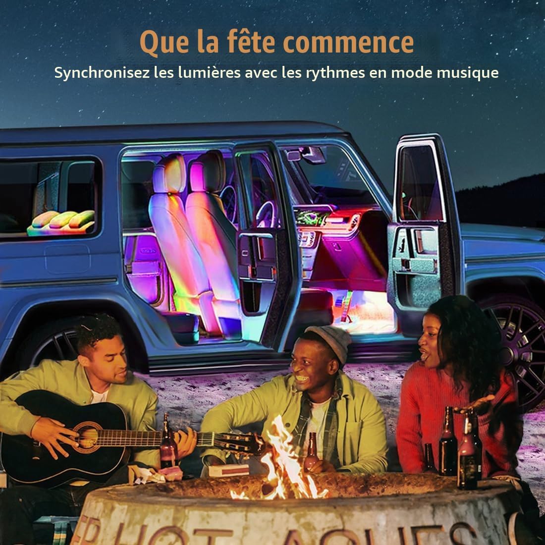More Colorfull Éclairage d'Ambiance LED Intérieur Voiture RGB et Fibre Optique - إضاءة داخلية للسيارة مع ألياف ضوئية 5