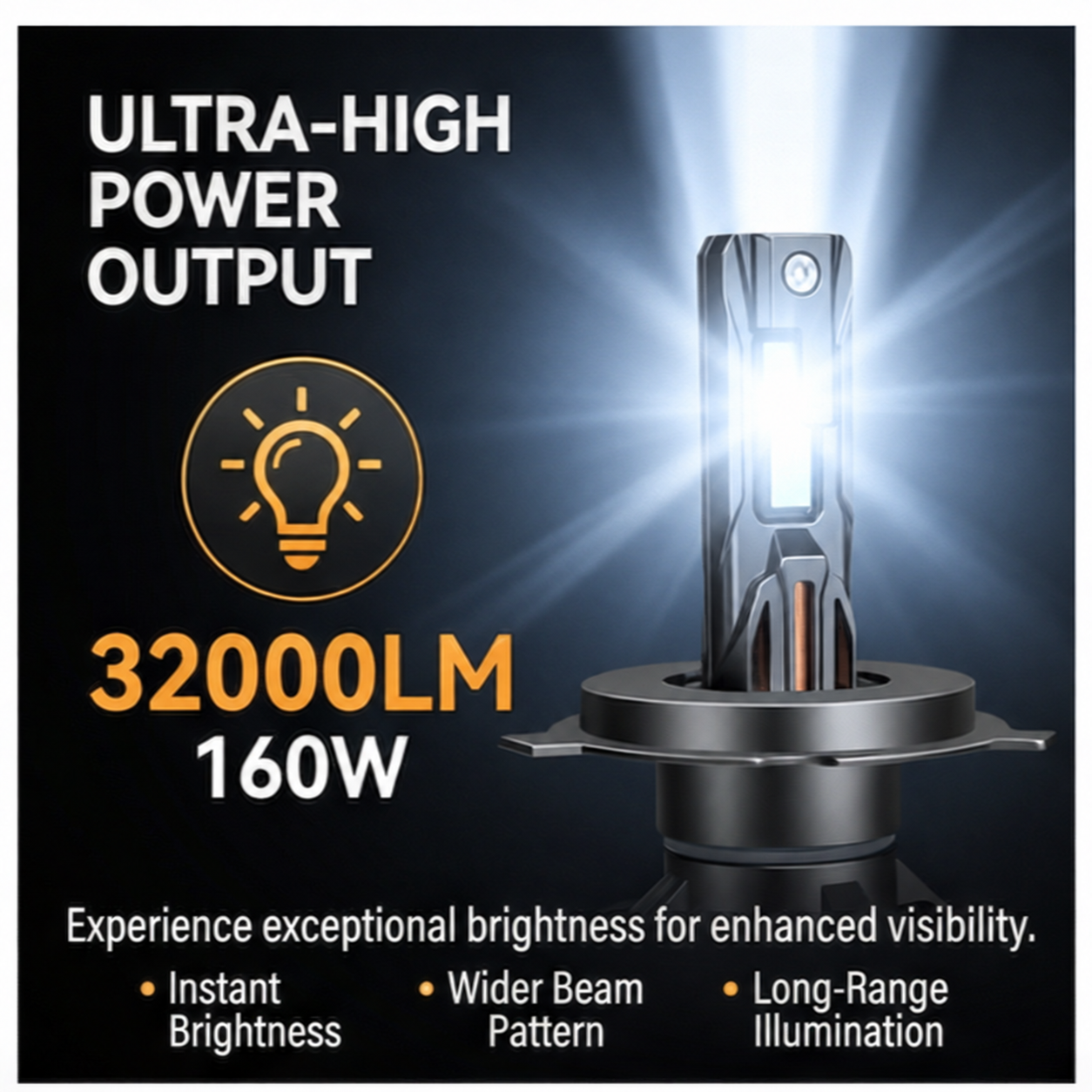 Ampoules de Phare LED H4 6500K Auto Pur - مصابيح ليد أمامية للسيارة بقوة 6500 كلفن - 1