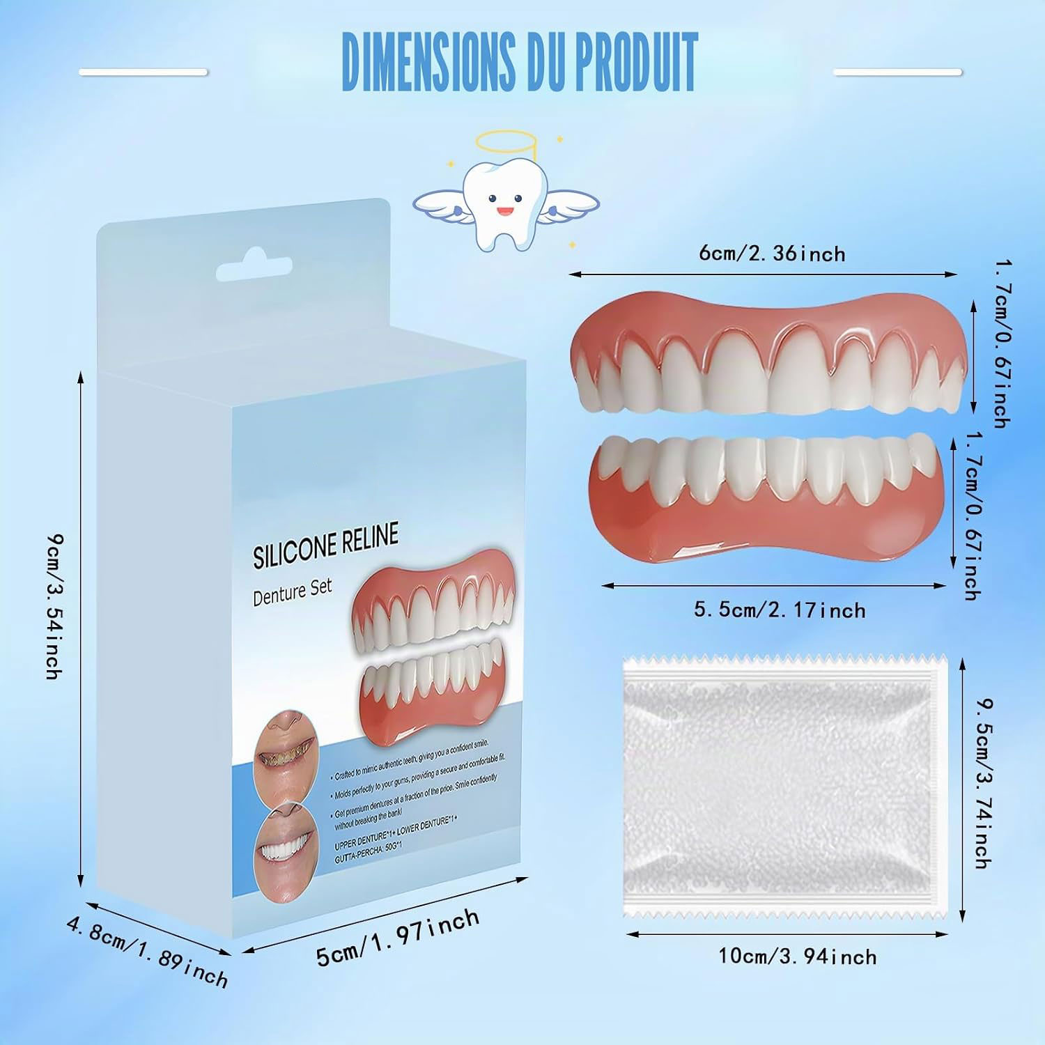 Kit de Prothèse Dentaire Amovible en Silicone et Facettes Sourire - طقم أسنان تجميلي سيليكون وابتسامة مؤقتة 3