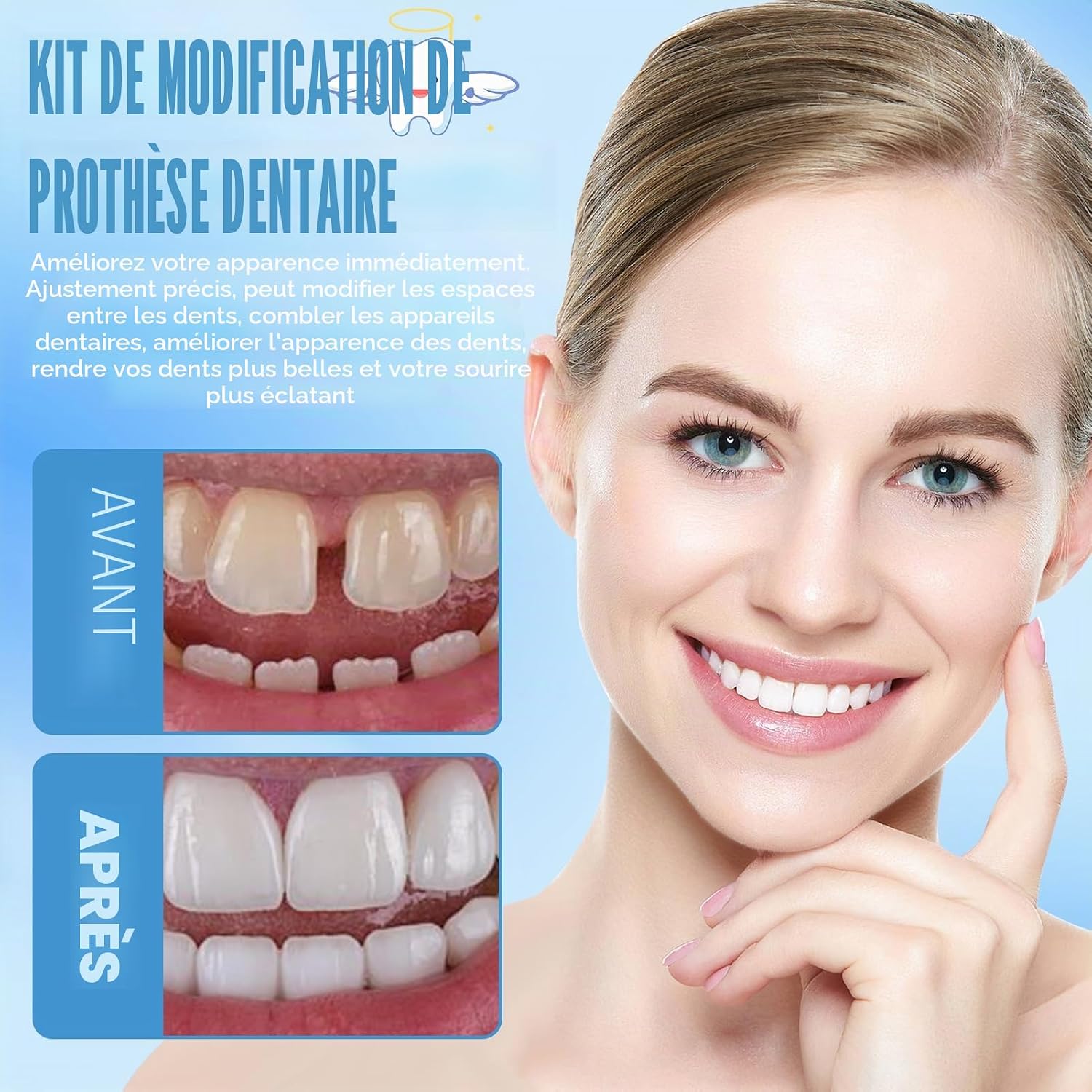 Kit de Prothèse Dentaire Amovible en Silicone et Facettes Sourire - طقم أسنان تجميلي سيليكون وابتسامة مؤقتة 4